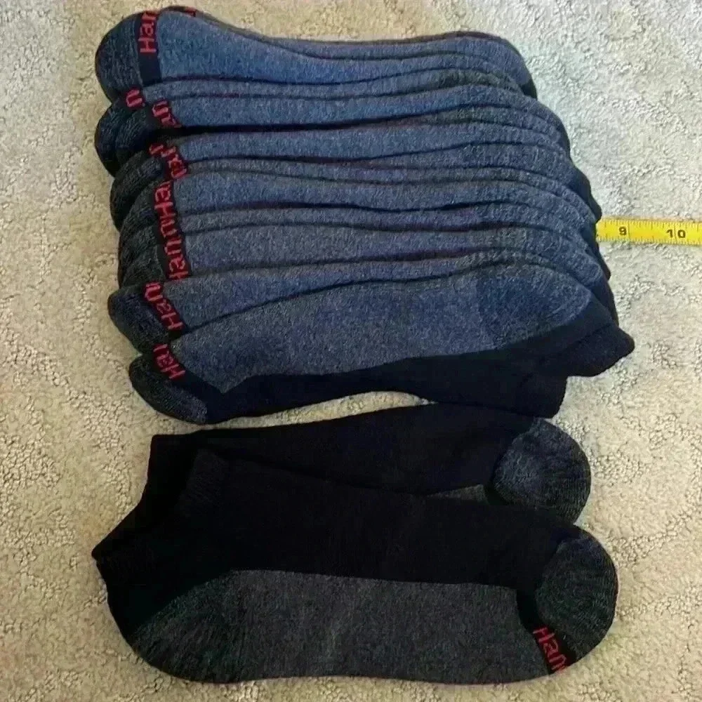 Hanes low cut max cushion black socks 8 pairs men’s NWOT